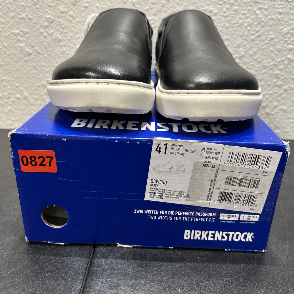 Birkenstock Oswego Leather Black EU 41 US L10 M8 Mens Womens - Picture 3 of 9